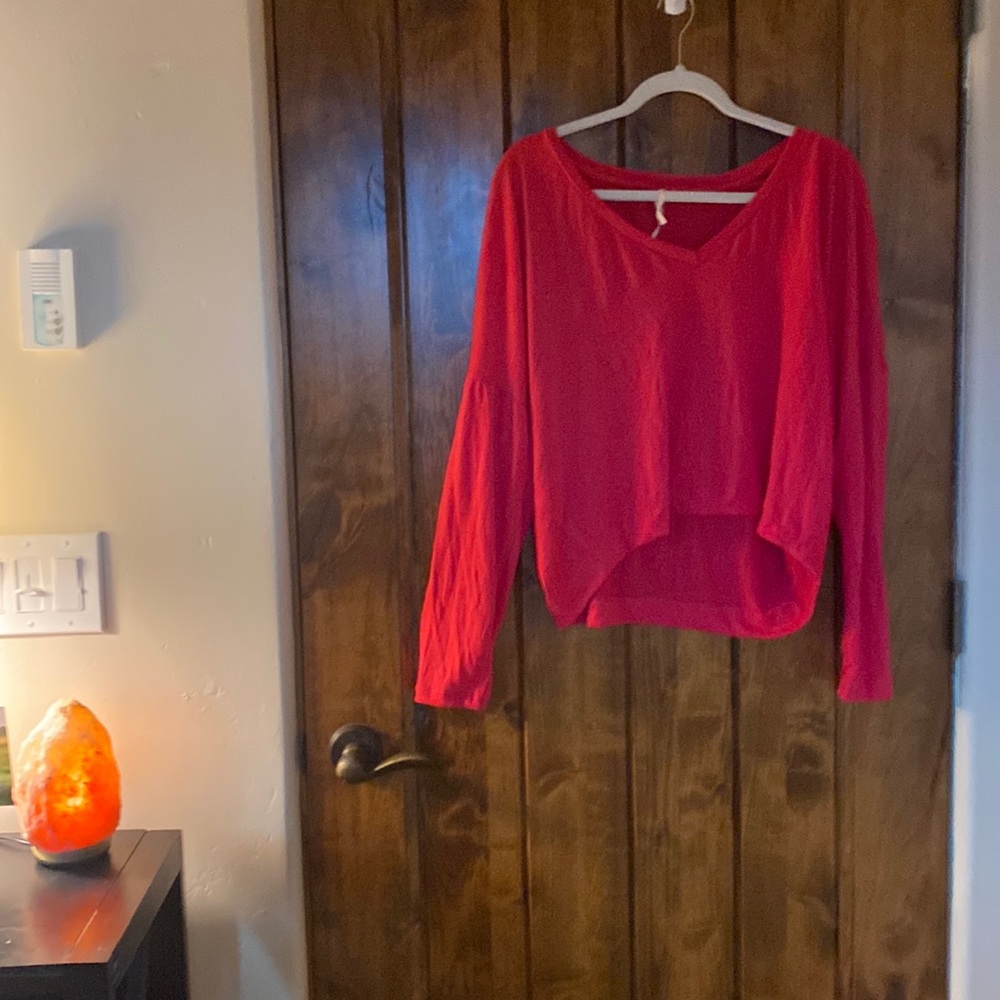 Anthropologie slouchy hot pink top size medium
